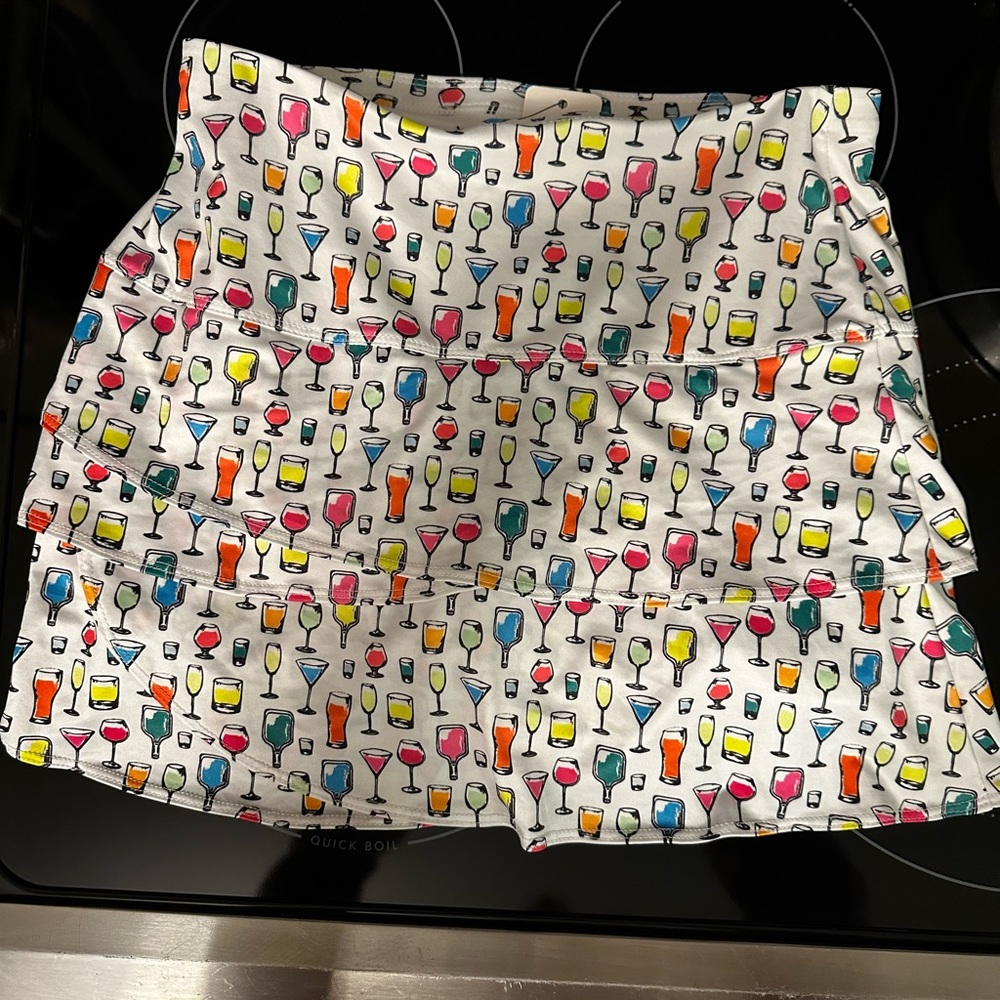 Lucky in Love Vibrant Cocktail Print Mini Skirt - Picture 4 of 7